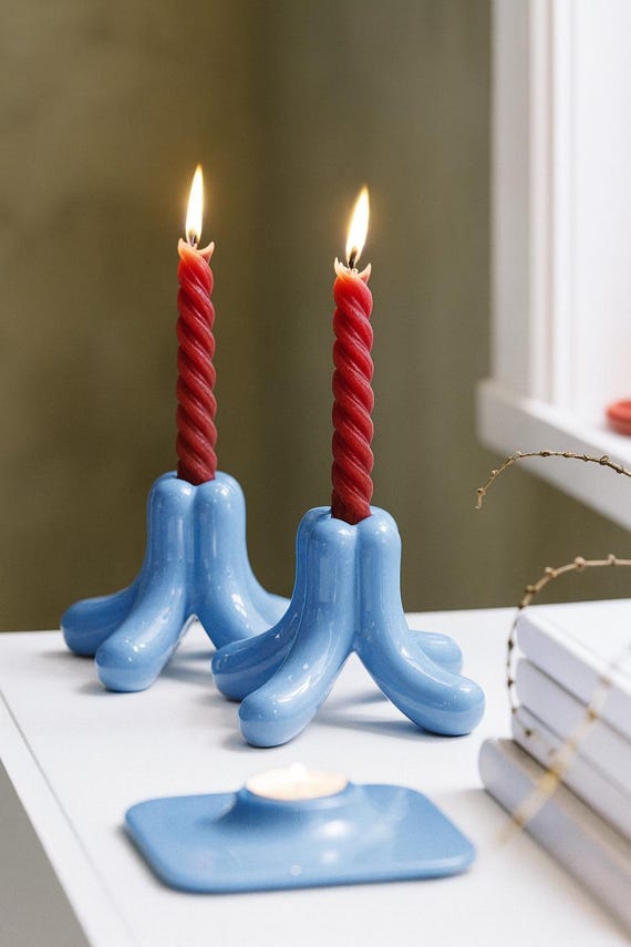 Gustaf Westman X IKEA Blue Porcelain Candle Holder – Blue