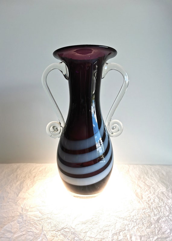 Dark Purple Glass Vase by by Vlasta Lichtagova 1960s Etsy UK