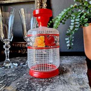 Retro Decanter Made of Glass With Geometric Motif