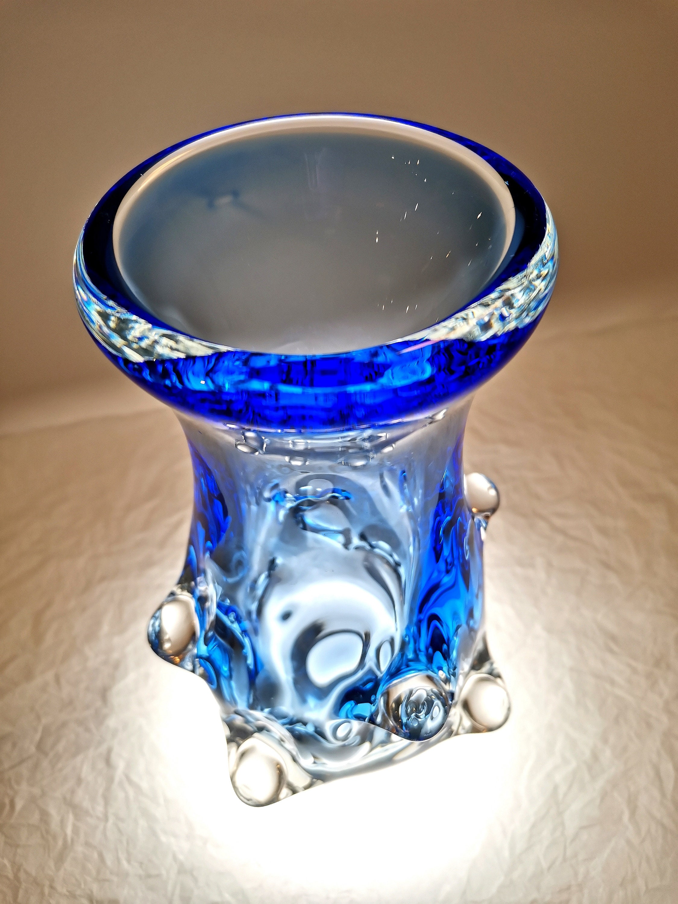 Glass Vase by Ladislav Palecek Skrdlovice 1970s - Etsy Denmark