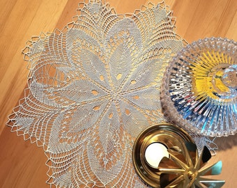 Small Crocheted handmade tablecloth round shape