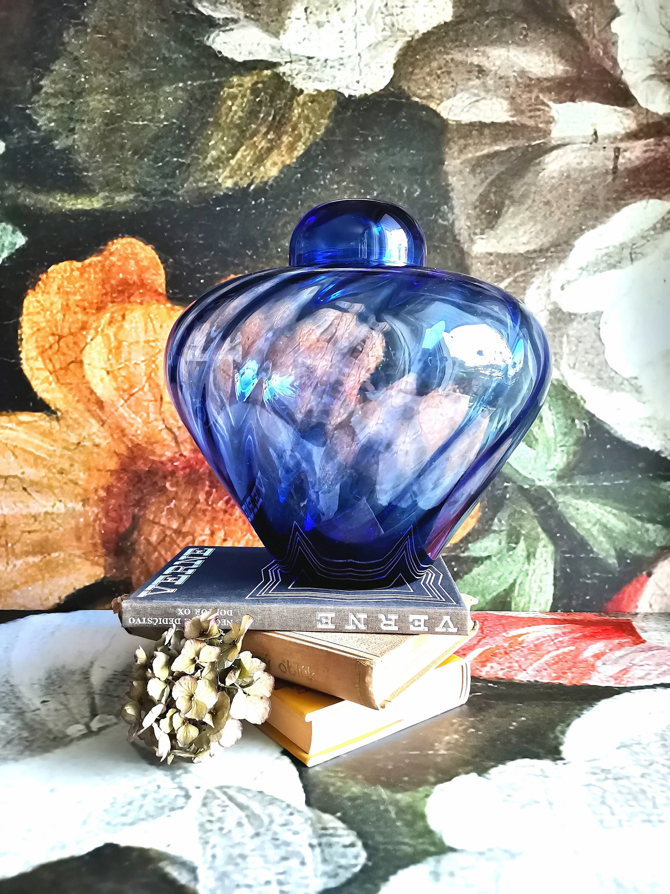 IVV Italy Cobalt Blue Glass Vase - Etsy