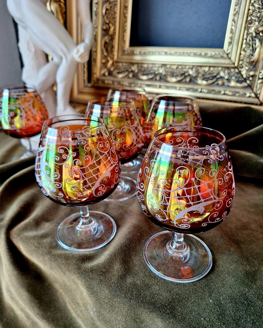 Cognac Glasses Bohemia Crystal 6pcs Egermann Motif - Etsy