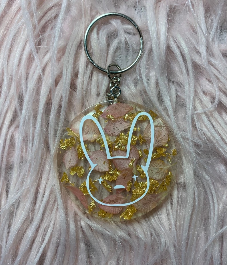 Bad bunny initial keychain set