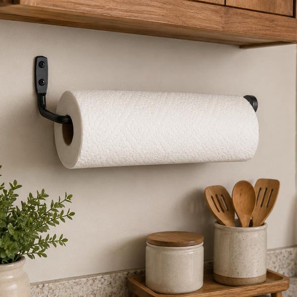 Wrought Iron Paper Towel Holder Wall Mounted- Amish Made