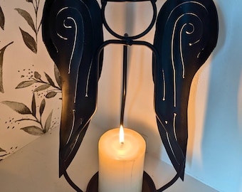 Hand-Forged Wrought Iron Angel Candle Holder | Amish Made