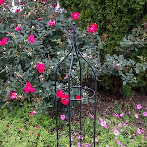 Round Obelisk Garden Trellis - Black Wrought Iron - Small & large - Amish made