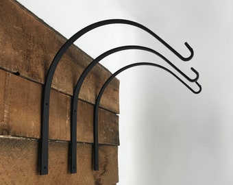 Gancho colgante de hierro forjado con forma de arco para plantas, farolillos, comederos o casitas de pájaros, para jardín interior y exterior, decoración de pared.