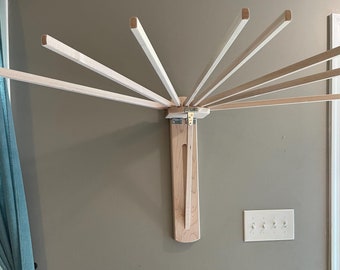 Wall Mount Rack - Portable Drying Rack - RV Accessories - Camper Laundry Spiral Rack - Travel Clothes Rack - Space Saver Folding Rack