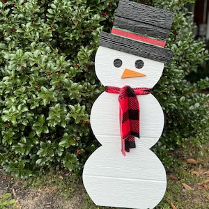 Christmas Wooden Snowman Yard Decor - Christmas Outdoor Ornament, Amish Made