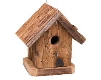 Wooden Bird House Hanging Retro Style Fir Wood Birdhouse For Outdoor Garden Porch Home Office Decoration