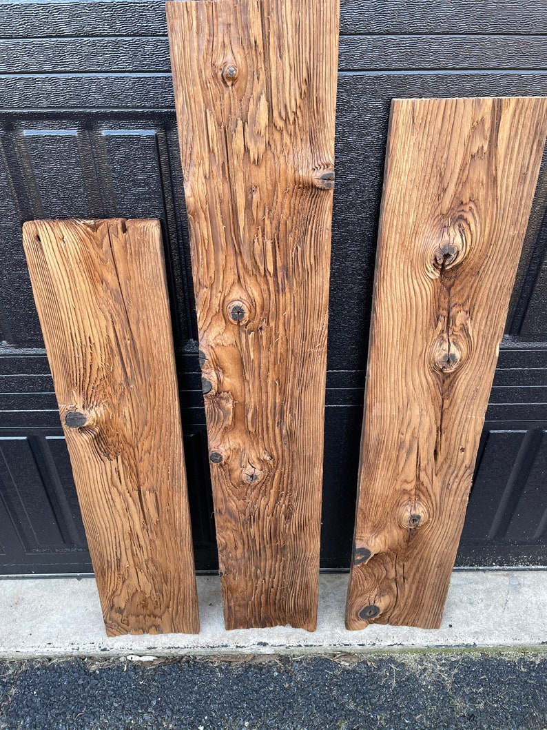 Reclaimed Rustic Wood Planks Wall Paneling DIY projects Pack of 8 boards image 1