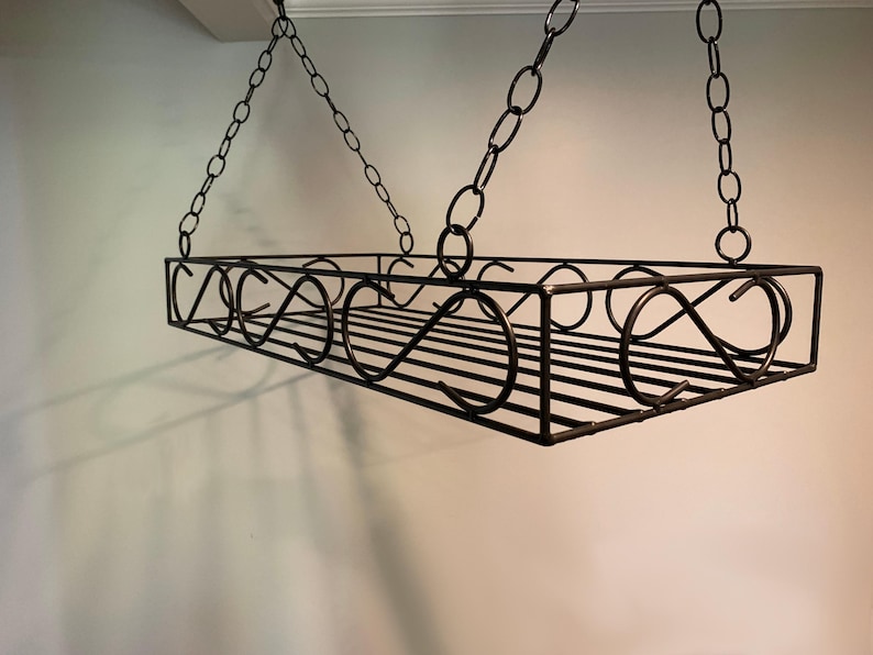 Pot Rack Chain Wrought Iron Ceiling Pot Rack - Amish Made Kitchen Organizer - Etsy