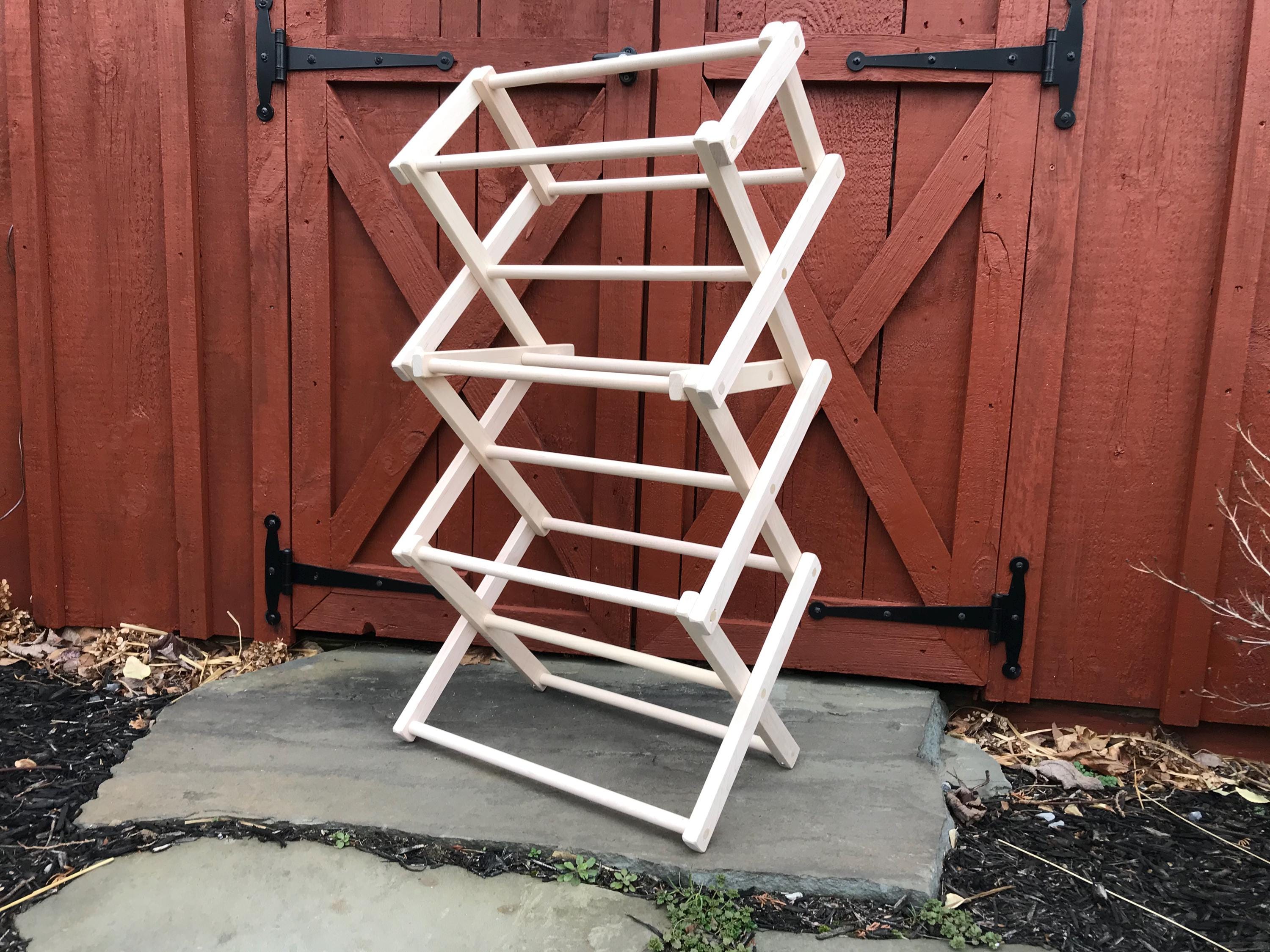 Portable Maple Wood Laundry Drying Rack 20 All Natural Foldable and Easy to Store Amish Made in the USA Heavy Duty Etsy