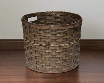 Cesta utilitaria redonda grande, cesta tejida a mano por artesanos Amish, personalizable