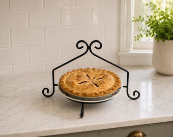 Handmade Wrought Iron Pie Plate Stand – Amish Made, 9-Inch