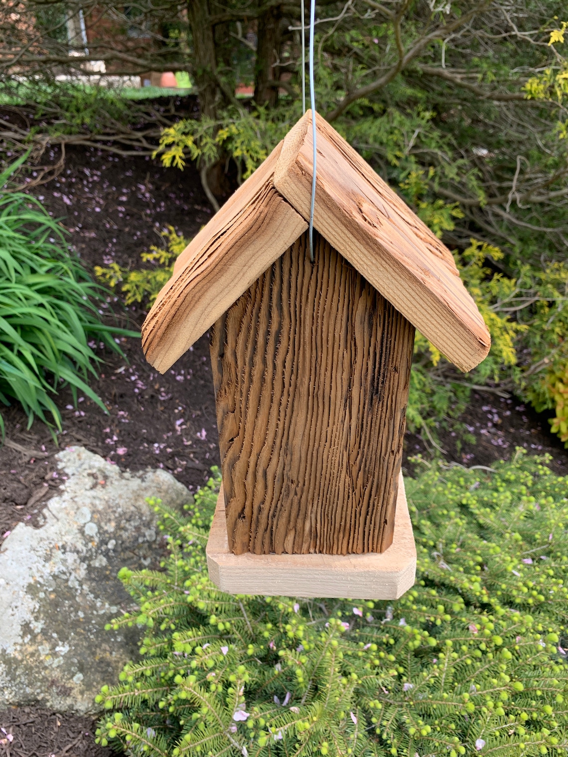 Rustic Hanging Birdhouse Handmade Weather Resistant Two Story - Etsy