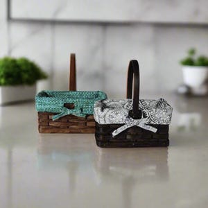 Woven Mini basket with Optional Handle, Amish Handmade Woven Basket, Customizable