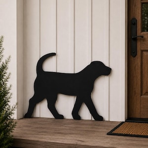 Labrador Retriever Silhouette Outdoor Decor – UV Resistant Azek Trim – Weatherproof Rustic Pet and Dog Lawn Art- Amish Made