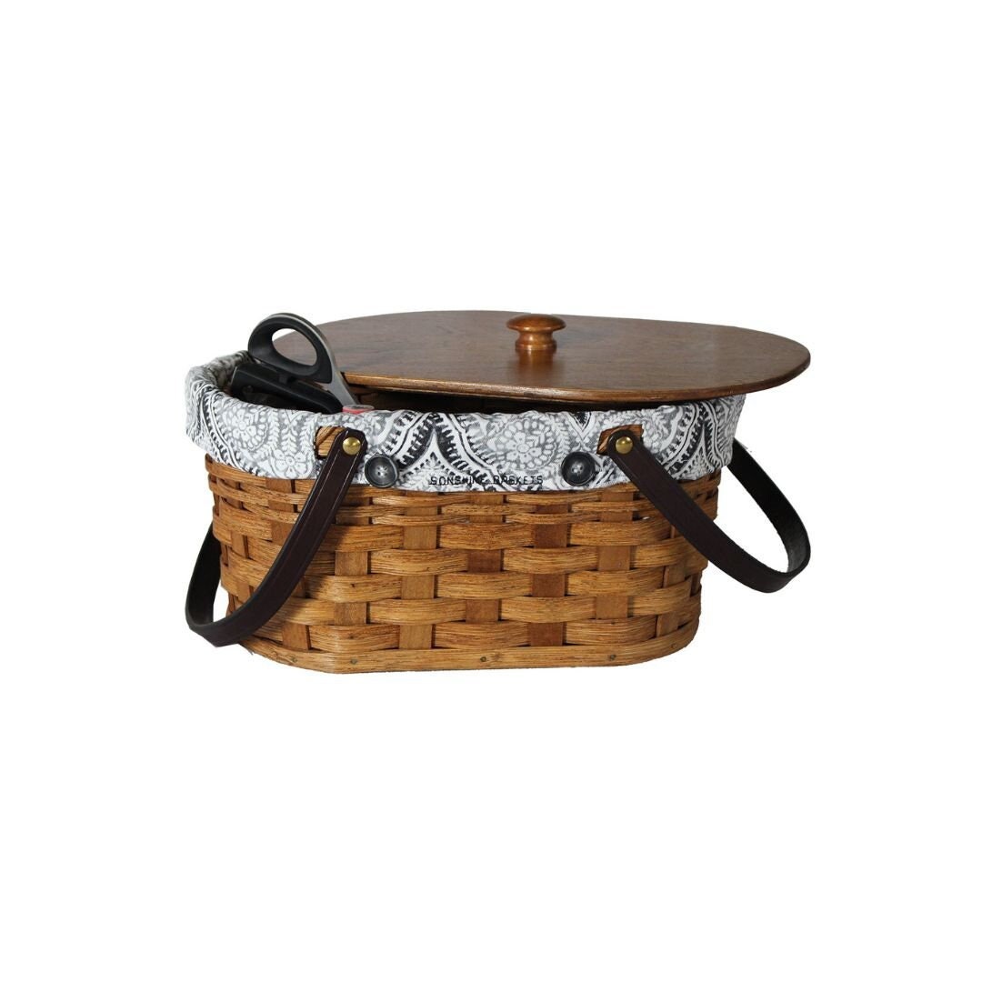 Large Sewing & Craft Basket  Sewing Organizer Box w/Drawer — Amish Baskets