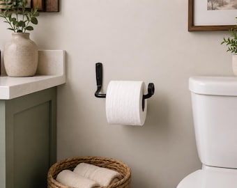 Wall Mounted Toilet Paper Holder - Rustic - Wrought Iron - Amish made