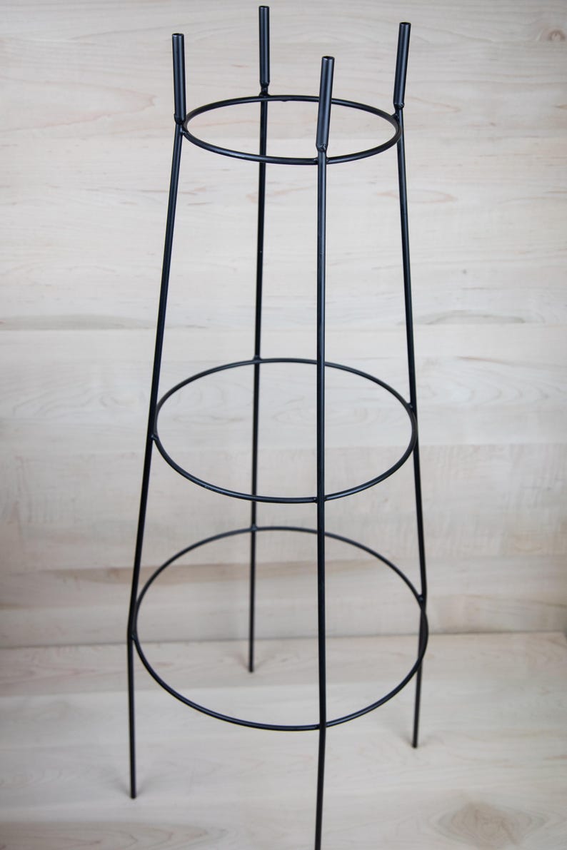 Round Obelisk Garden Trellis - Black Wrought Iron - Small & large - Amish made image 15