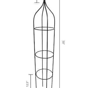 Round Obelisk Garden Trellis - Black Wrought Iron - Small & large - Amish made image 14