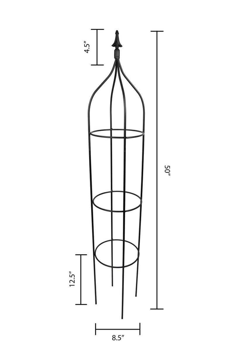 Round Obelisk Garden Trellis - Black Wrought Iron - Small & large - Amish made image 14