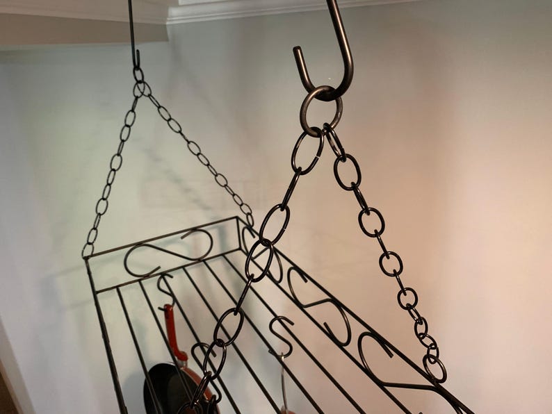 Pot Rack Chain Wrought Iron Ceiling Pot Rack - Amish Made Kitchen Organizer - Etsy