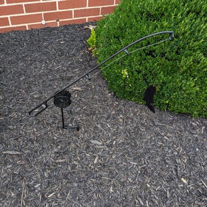 Canne à pêche en fer forgé - Décoration de jardin - Fabriquée par des amish