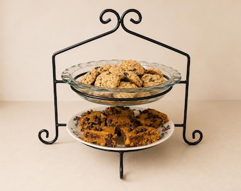 Amish Handmade Wrought Iron Double Pie Stand – Pastry & Bakery Display