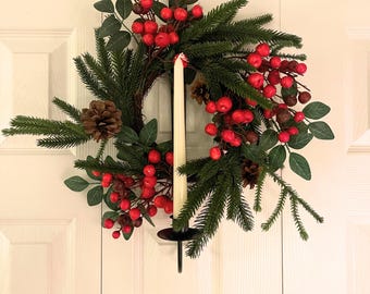 Amish handgemachter Kranzhalter aus Schmiedeeisen - Kranzhalter, Verandadekoration, Türschmuck, Türhänger, Weihnachtsdekoration!