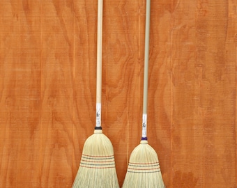 Amish Handmade Corn Broom - Sustainable and Eco-Friendly Kitchen Broom - Handcrafted Hard Bristle Barn Broom - Housewarming & Wedding gift