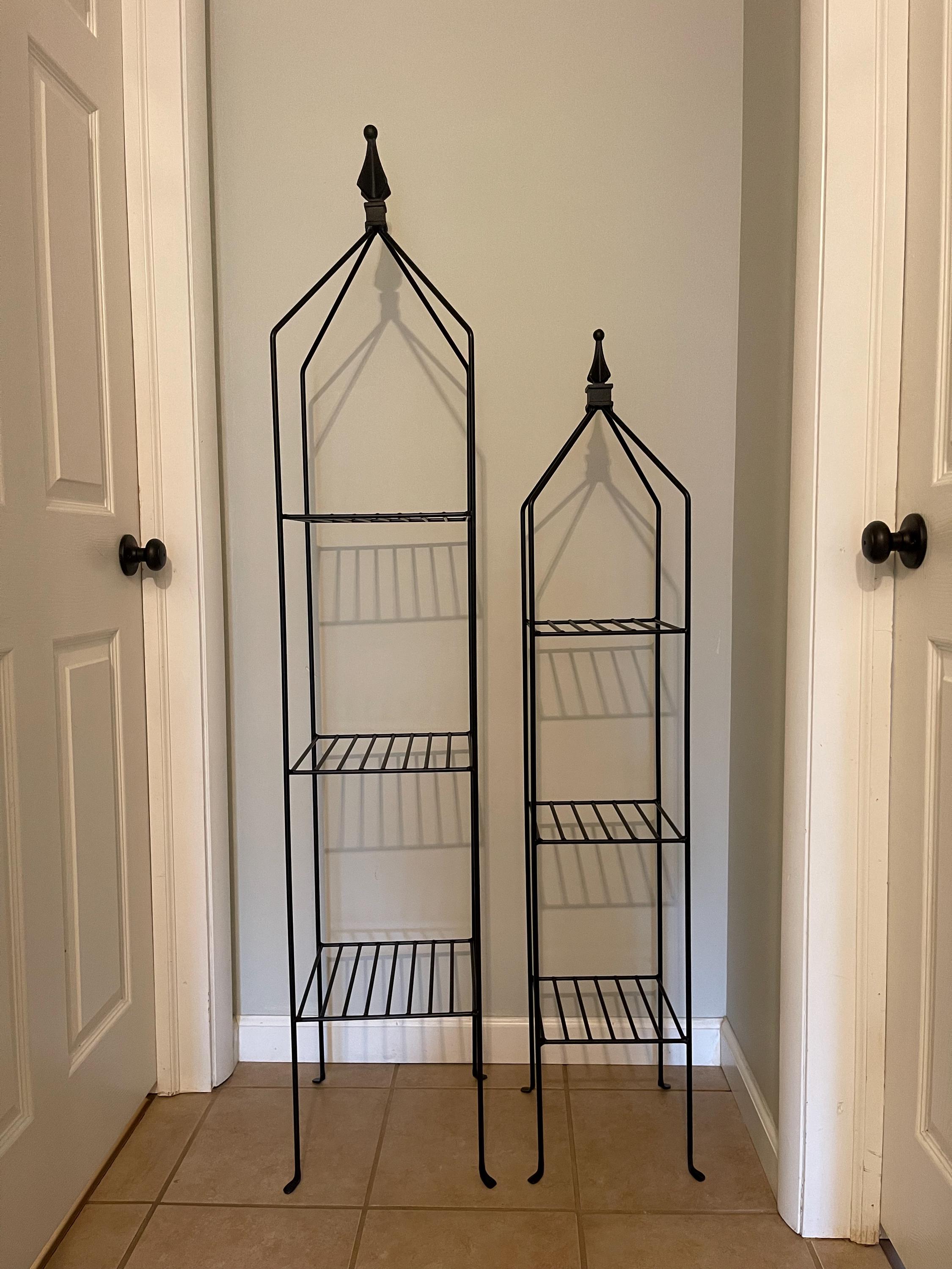 Wrought Iron Shelf Stand, Small and Large, Amish Made