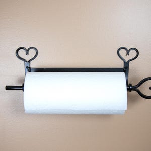 Porta-toalhas de papel rústico com coração - estilo country - feito à mão Amish