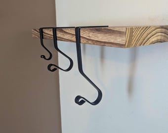 Handmade Wrought Iron Mantle Hook – Amish Christmas Stocking Hanger