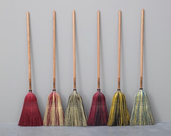 Amish Handmade Corn Broom - Multicolored Sustainable Kitchen & Barn Broom