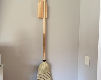 Amish Handmade Corn Broom - Sustainable and Eco-Friendly Kitchen Broom - Handcrafted Hard Bristle Barn Broom - Housewarming & Wedding gift