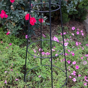 Round Obelisk Garden Trellis - Black Wrought Iron - Small & large - Amish made image 17