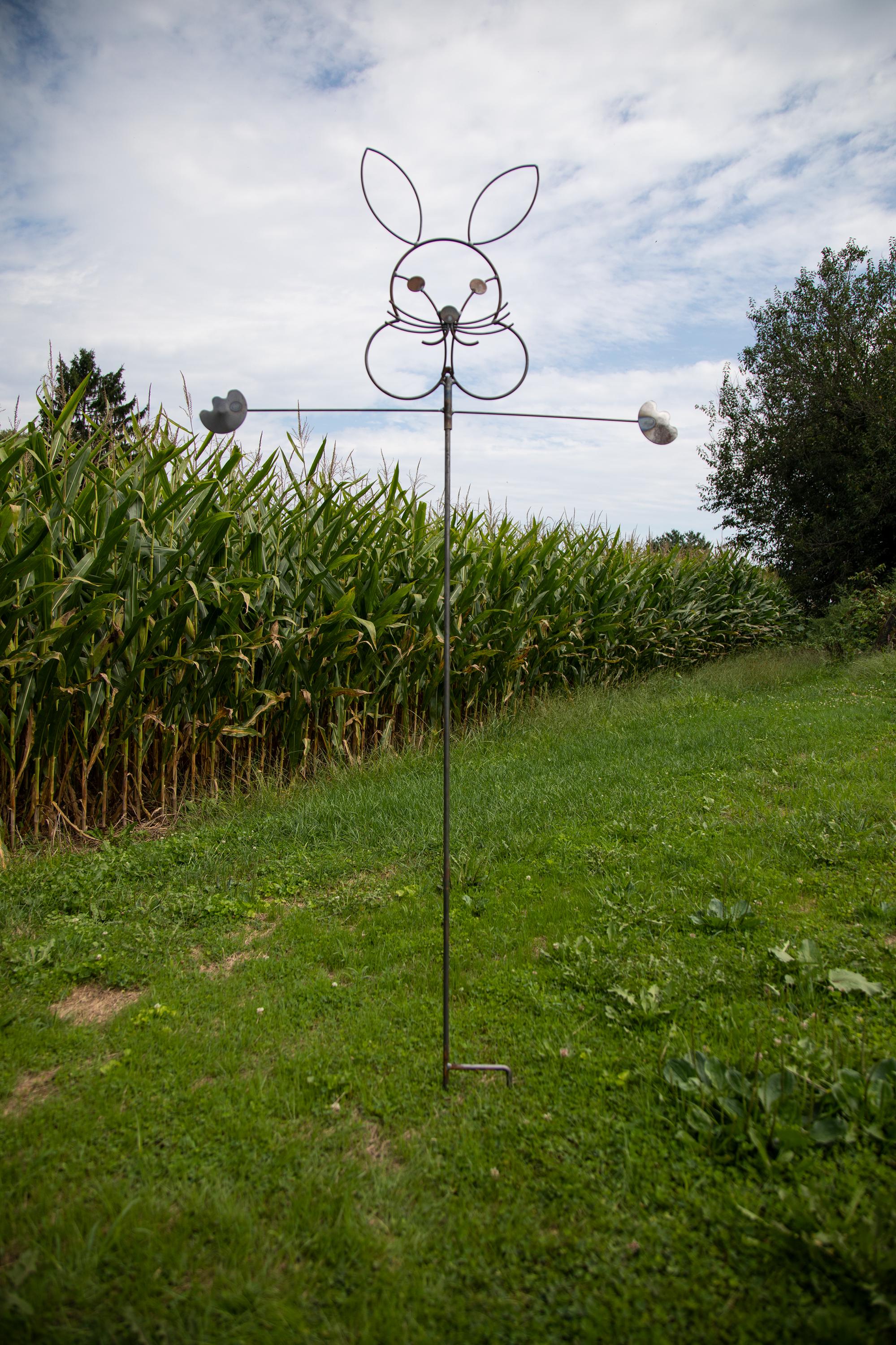 Rabbit Scarecrow | Outdoor Metal Art | Wrought Iron | Amish Handmade in ...
