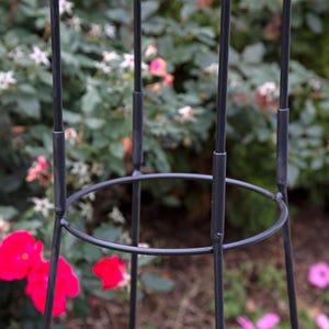 Round Obelisk Garden Trellis - Black Wrought Iron - Small & large - Amish made image 18