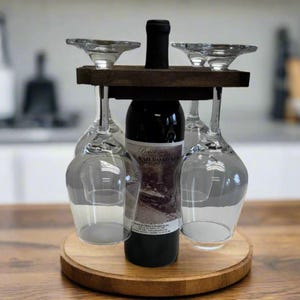 Wooden Tabletop Wine Glass Holder- Amish Made