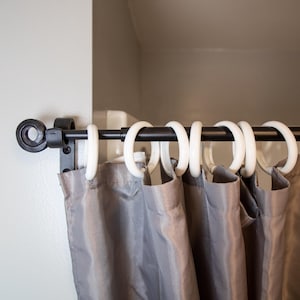 Amish Made Wrought Iron Curtain Rod | Telescoping Rod - 3 Sizes | Rustic Home Decor & Window Treatments | Farmhouse Style Shower Curtain.