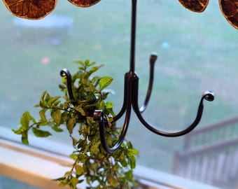 Amish-Made Wrought Iron Herb Dryer: Hanging Herbs for Homesteading, Farmhouse Decor & Sustainable Kitchen Organization