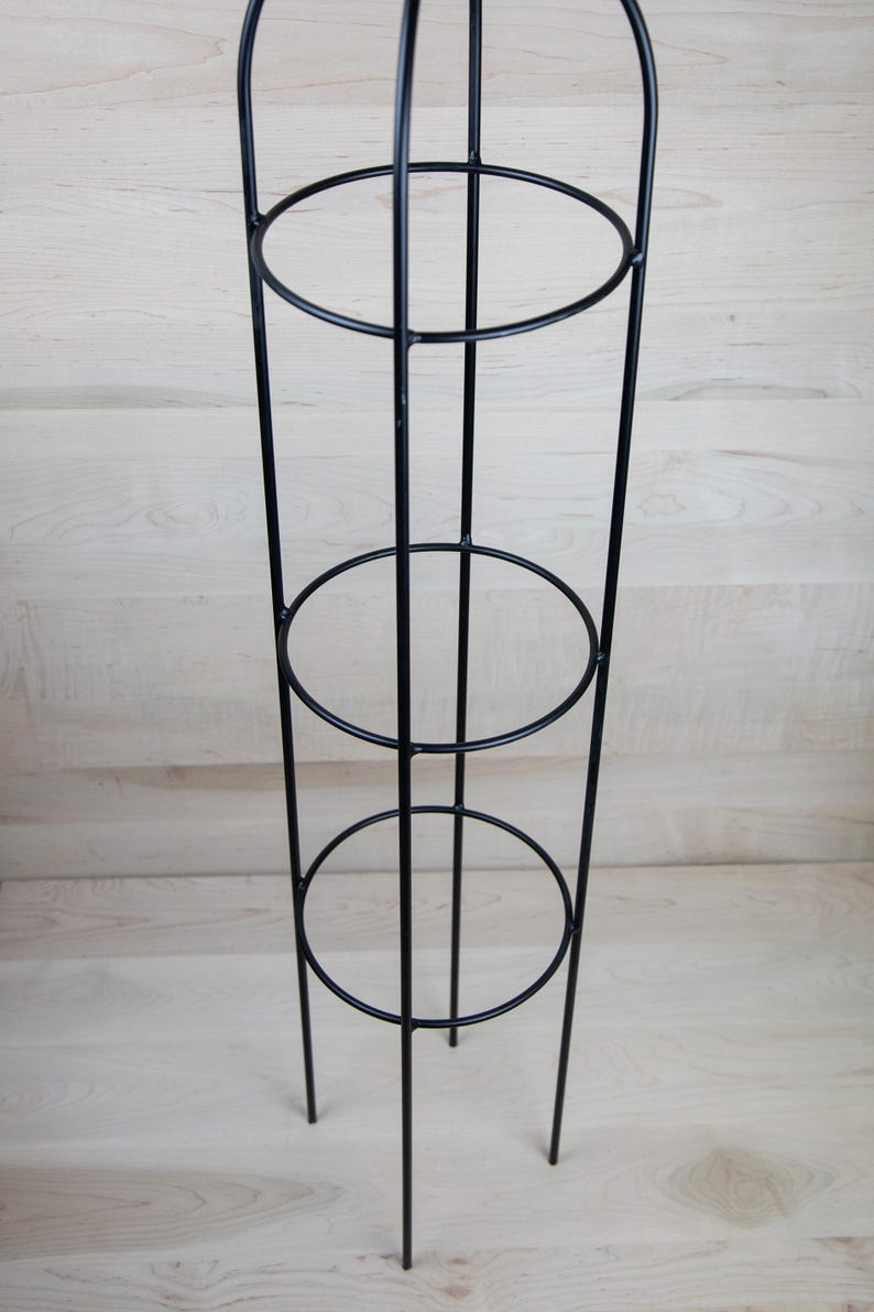 Round Obelisk Garden Trellis - Black Wrought Iron - Small & large - Amish made image 11