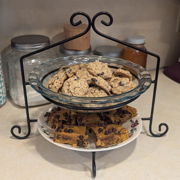 Amish Handmade Schmiedeeisen Doppel Tortenständer - Gebäck & Bäckerei Display