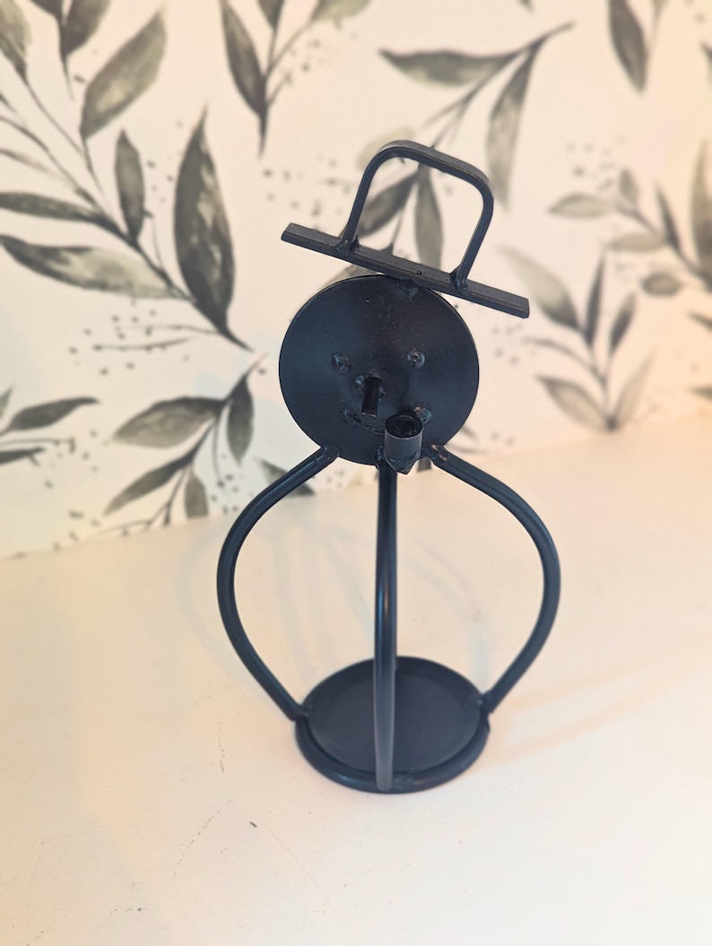 Black Wrought Iron Snowman Tea Light Candle Holder Winter & Christmas