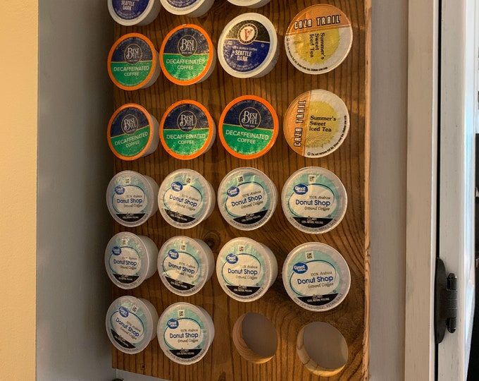 Wooden K Cup Pod Holder Keurig Coffee Storage Wall Mounted Etsy