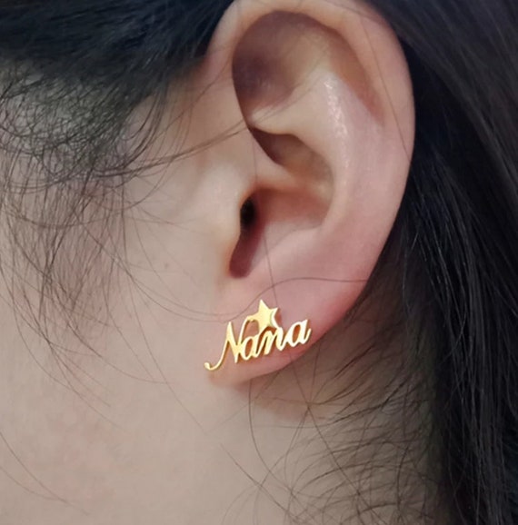 Cute Star Name Earrings for Women Girl Customized Jewelry