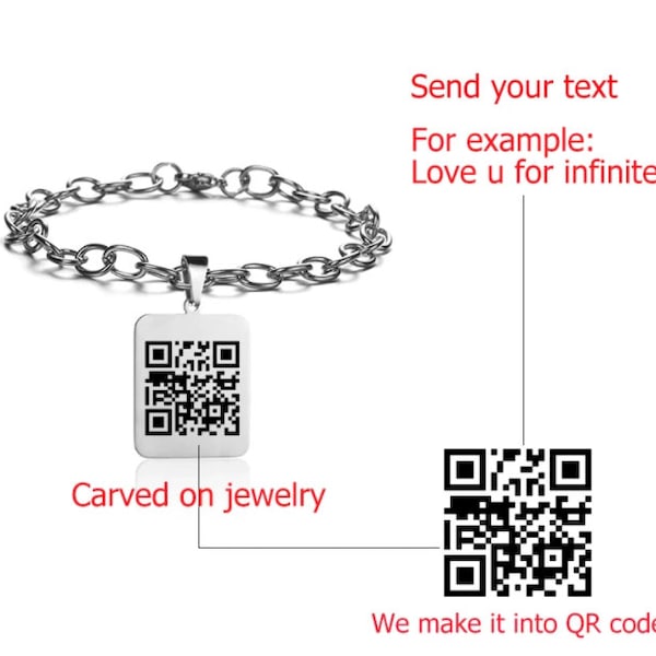 Qr Code Bracelet Etsy